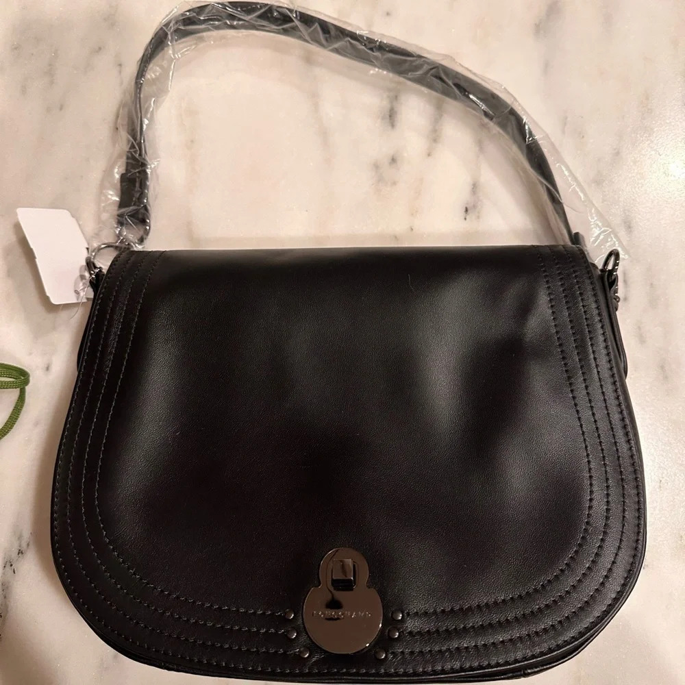 LONGCHAMP NWT Cavalcade Shoulder Bag, Large Size, Black Leather - Picture 7 of 12